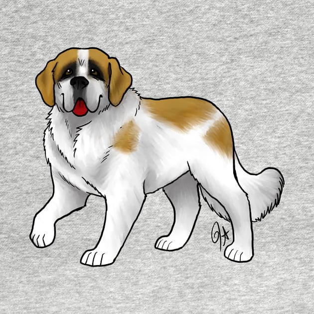 Dog - Saint Bernard - Brown and White by Jen's Dogs Custom Gifts and Designs